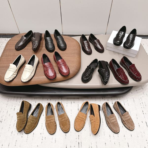 Premium Designer Loafers Mules Men Genuine Leather Ruched Penny Loafers Men Pleated Slippers EU47 Women Loafer Luxury Le Loafers Slip On Dress Shoes 1137 - Shoes & Accessories - myaceshop