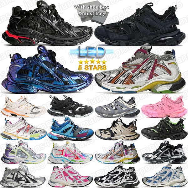 Top Quality Track Led Runners Designer Shoes Tracks 3 3.0 mens loafer womens Platform Sneakers Multicolor Luxury Paris Gomma Leather Extraordinary Trainers With box - Shoes & Accessories - myaceshop