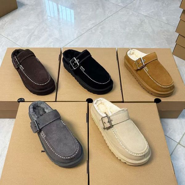 New Designer Evelina Clogs Tasman Slipper Winter Warm Slides Women Backless Loafers Goldenstar Platform Mules Boots Slippers Cozy Slip On Shoes 1179 - Shoes & Accessories - myaceshop