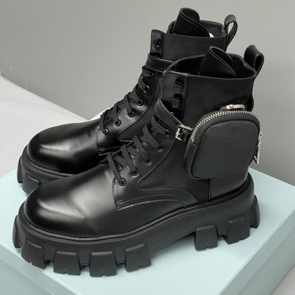 Designer Men Women Rois Ankle Boots Platform Martin Booties Real LeatherWith Removable Pouch Black Lady Outdoor Booties Shoes With Box High Quality 43 - Shoes & Accessories - myaceshop