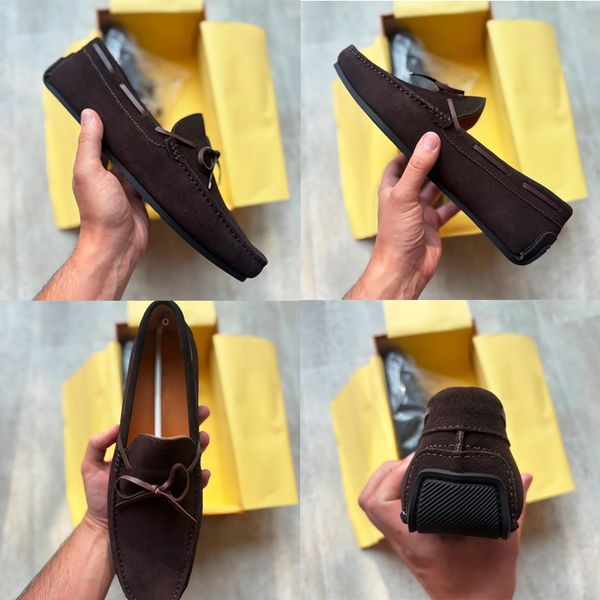 Designer Men Suede Bow Slip On Driving Loafers Low Top Oxford Shoes Soft Flat Moccasin Shoes Comfort Daily Walking Casual Business Footwear High Quality 948 - Fashion Collection - myaceshop