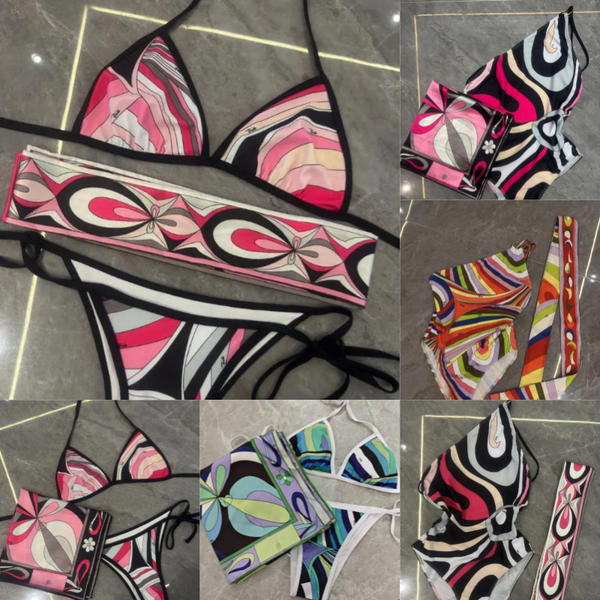 Women's Retro Geometric Abstract Print Swimwear Beach Vacation Bathing Suit Stretchy Quick-Dry Swimsuit - Apparel - myaceshop
