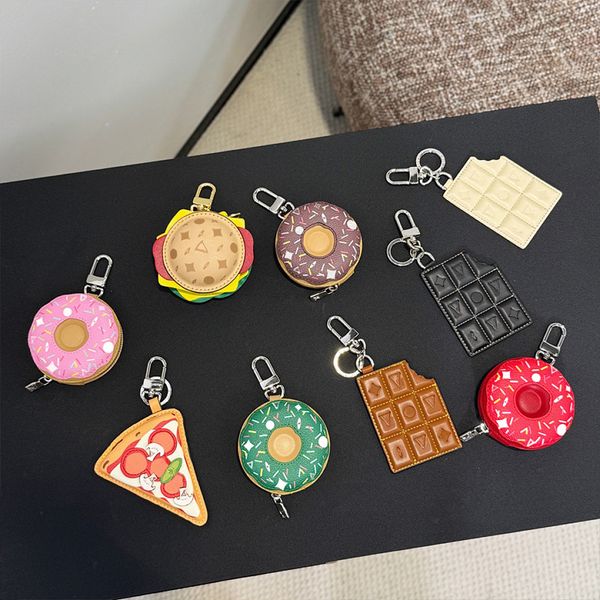Keychain Designer Burger Donut Lanyard Characters Keychain Fashion Chocolate Floral Pattern Handmade Leather Hanging Rope Men Keychain Women Headphone Keychain - Fashion Accessories - myaceshop