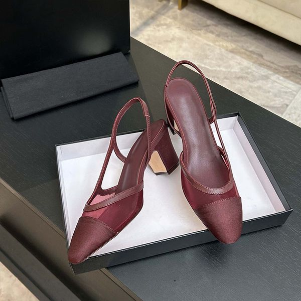 Free Shipping 2026 New Arrival Women 10A Mesh Ballet Flats Designer Bow Slingback Pink Party Dress Pumps 1058 - Shoes & Accessories - myaceshop