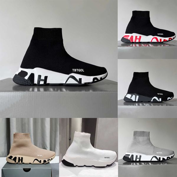 Designer Casual Shoes Sock Sports Trainers 1.0 2.0 3.0 Lace-up Trainer Luxury Women Men Nude Glitter Graffiti Runners Sneakers Socks Boots Knit Outdoor Free Shipping 017 - Shoes & Accessories - myaceshop