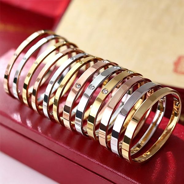 New Women's Luxury Bracelet Fashion Classic 6mm 4mm 18k Gold Buckle Stainless Steel Jewelry Designer Bracelet