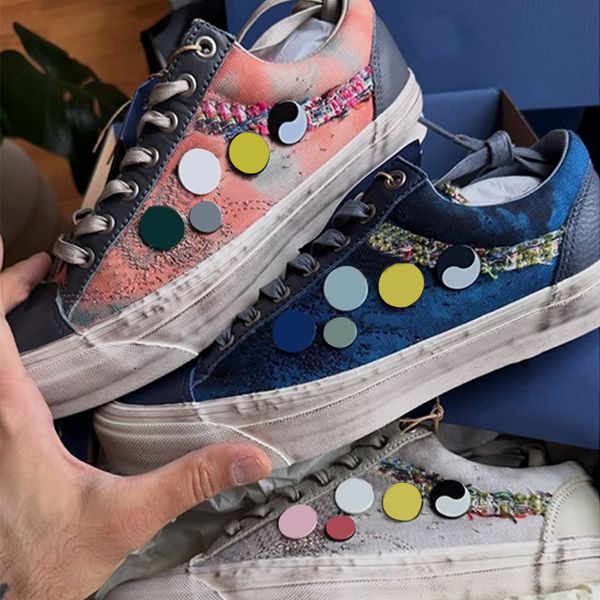 2026 Pearlized Canvas Shoes Luxury Brands Old Sneakers Mens Women Designer Trainers Vintage Sports Casual Shoes Lace-Up Walking Shoe 1083 - Shoes & Accessories - myaceshop