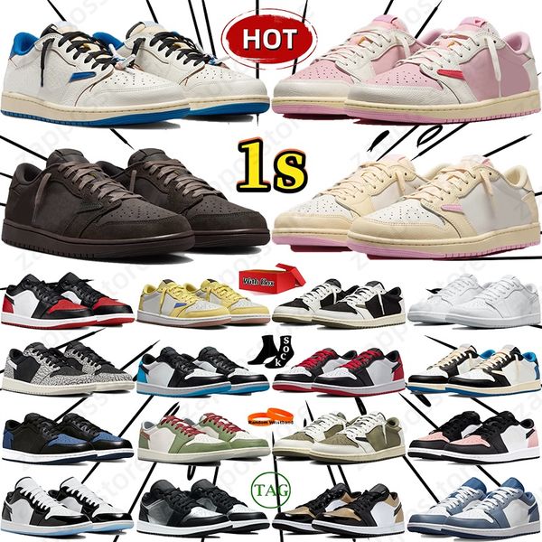 Designer for Men Women 1 1s Basketball Shoes Sneakers Black Phantom Tropical Pink Sail Medium Olive Outdoor Sports Trainers Sneaker Original Box EUR 36-45 - Shoes & Accessories - myaceshop