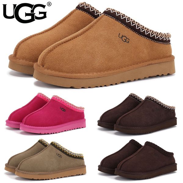UGG Women's Tasman Slippers Tribal Whipstitch Trim Suede Shearling Lined Slip On Indoor Outdoor Winter Mule Slides Multiple colors - Shoes & Accessories - myaceshop