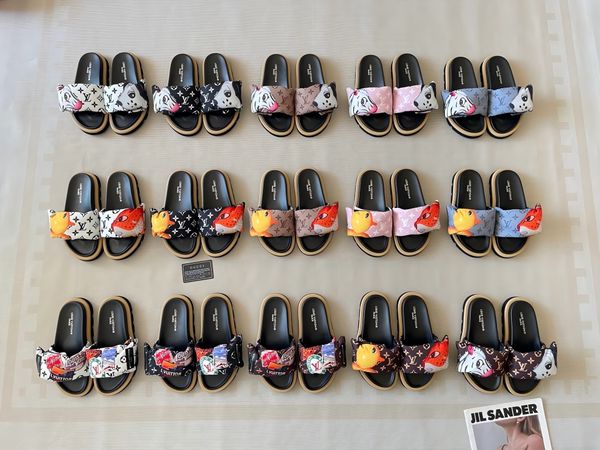 Louis Vuitton X Takashi Murakami Character Sandal Slide Sandals For Women Non Slip Thick Sole Cute Casual Beach Vacation Summer Slippers Multiple colors - Shoes & Accessories - myaceshop