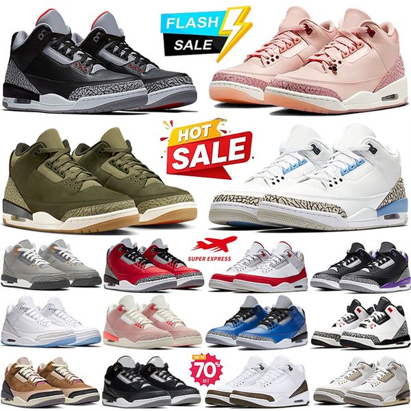Designer 3 Basketball Shoes 3S Black Cat Cement Racer Blue Red Court Pink Purple Cool Grey Laser Orange Green Men Women Sneakers Outdoor Sports Size 36-47 - Shoes & Accessories - myaceshop