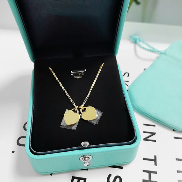 Luxury heart necklace designer jewelry gold necklaces iconic keychain silver plated stainless steel simple classic designer jewlery women designer necklace gift
