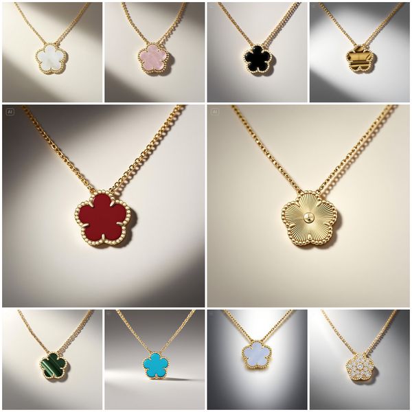 high quality clover necklace designer jewelry women gold necklace 15mm one motif flower necklace mother of pearl pendant pearls necklace gold designer necklace - Jewelry - myaceshop