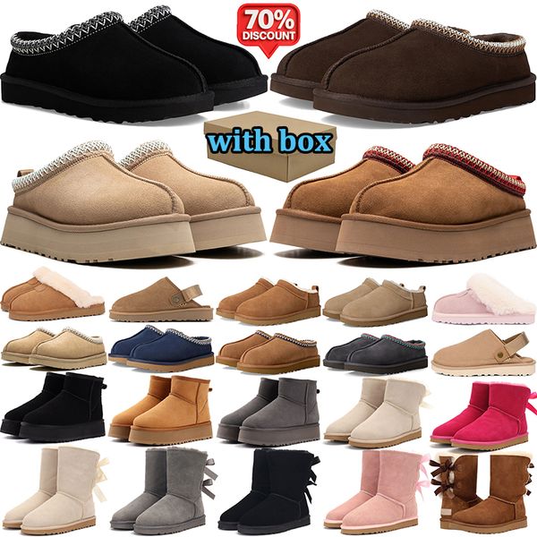 with box designer boots women winter tasman tazz slippers australia snow fur boot platform booties mens comfortable warm shoes classic mini ankle - Shoes & Accessories - myaceshop