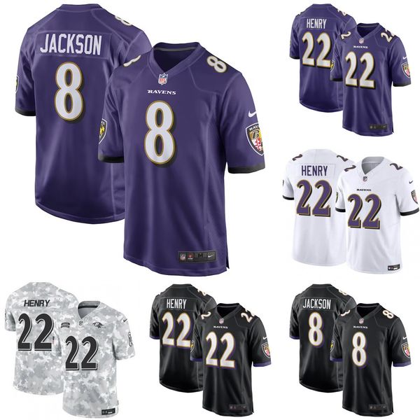 Men's Baltimore Ravens Lamar Jackson Purple Team Game Jersey