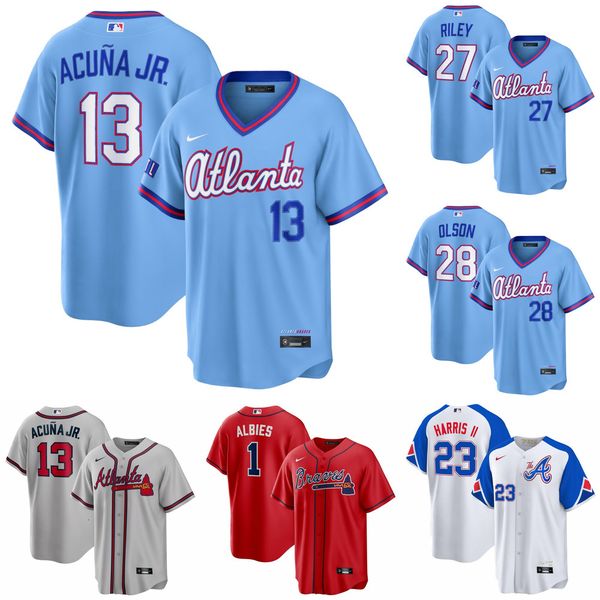 Men's Atlanta Braves Ronald Acuna Jr. White Home Replica Player Name Jersey