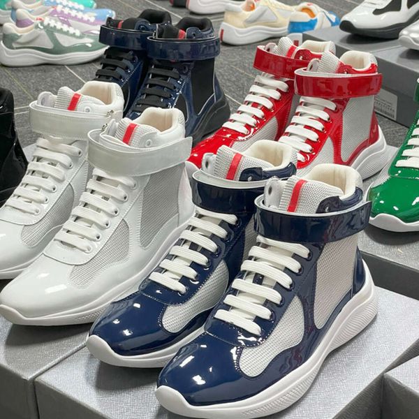 Big Size EU49 Men Boots America Cup Sneakers Designer Boot High Top Casual Shoes Patent Leather Women Booties Mesh Runner Trainers Outdoor Training Shoes 53 - Shoes & Accessories - myaceshop