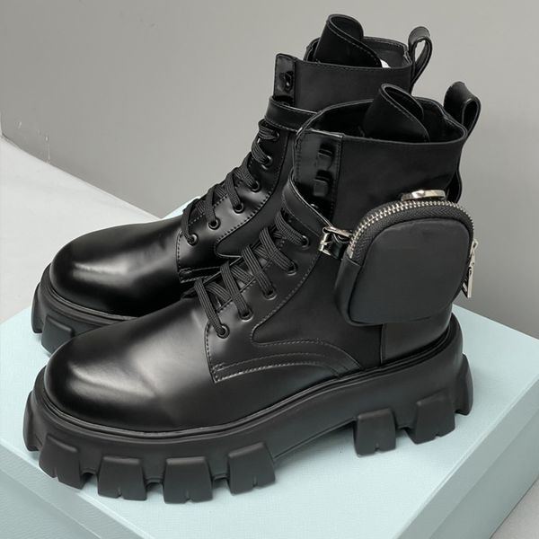 Designer Ankle Boots Women Rois Boots Platform Booties Leather And Suede Combat Knight Sneakers Trainers NO43 - Shoes & Accessories - myaceshop