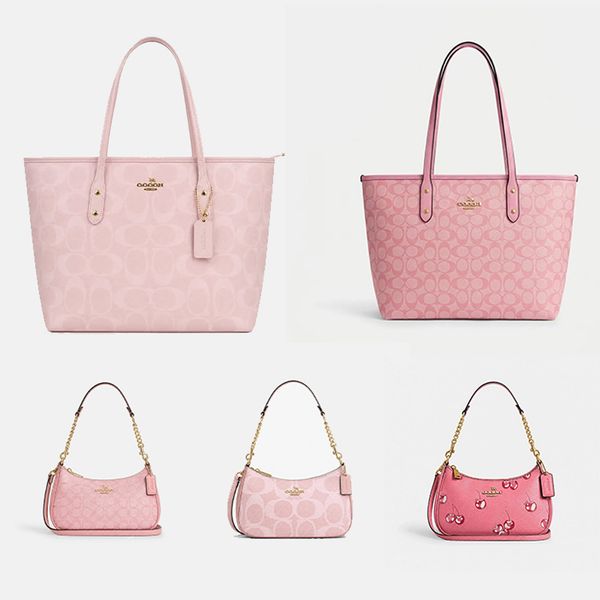 Pink Tote Bag Designer Bag Large Capacity Bag Women's Shopping Bag Canvas With Metal Hardware Classic Fall Winter Fashion BagClassic Fall/Winter Fashion Bag - Bags, Luggage & Accessories - myaceshop