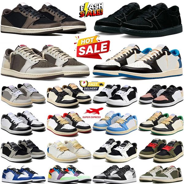 Designer 1s Low Basketball shoes OG 1 sneakers Black Phantom Triple White University Blue Bred Toe Light Smoky Grey Mens Womens Outdoor Sports trainers Size 36-47 - Shoes & Accessories - myaceshop