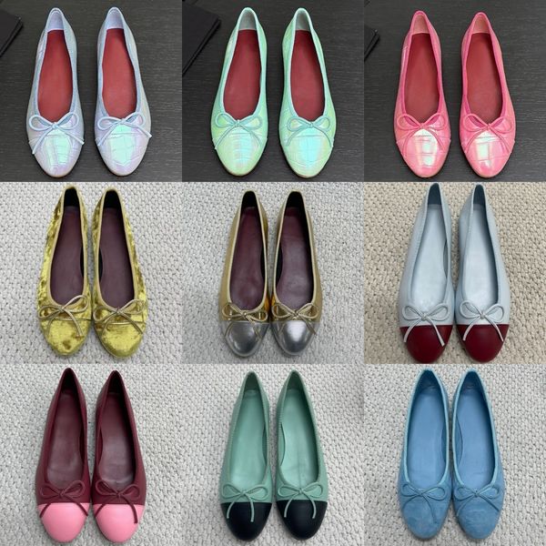 26 Womens Designer Shoes Ballet Flats Loafers colorful suede leather Mesh Dress Shoes Dolly Ballerine Flat Fashion Bow Sandals Slides Bridal Wedding Shoes 1205 891 - Shoes & Accessories - myaceshop