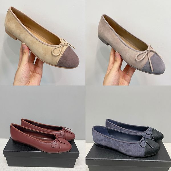 New Women Fur Ballet Flats Ballerine Velours Sandals Designer Bow Ballerina Shoes Loafers Ballet Sneakers Round Toes Leather Dress Shoes 891 - Fashion Collection - myaceshop