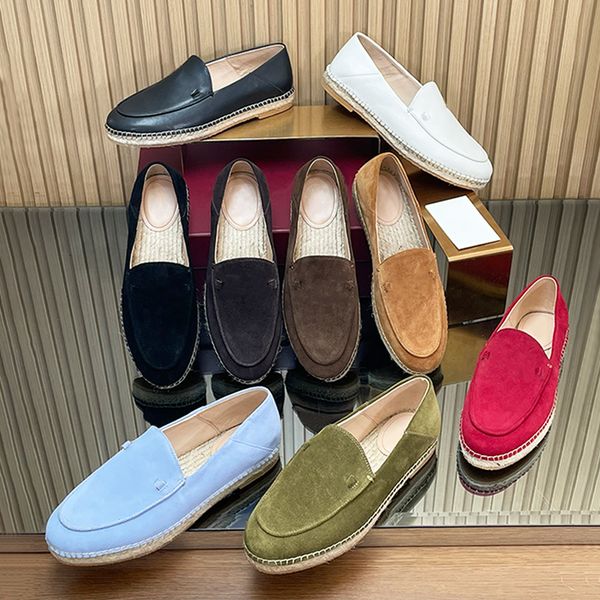 Chic Women Loafer Slides Espadrille Mules Straw Woven Suede Leather Designer Casual Shoes Backless Loafers Breathable Straw Mesh 1034 - Shoes & Accessories - myaceshop