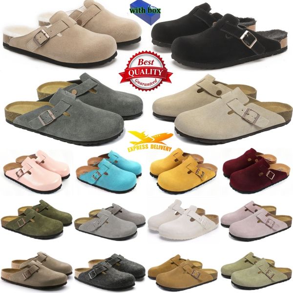With Box Designer briskenstockk Clogs Sandals clog Slippers Cork Flat High Quality Fashion Summer Genuine Leather Slide Favourite Beach Casual Shoes Women Men - Shoes & Accessories - myaceshop