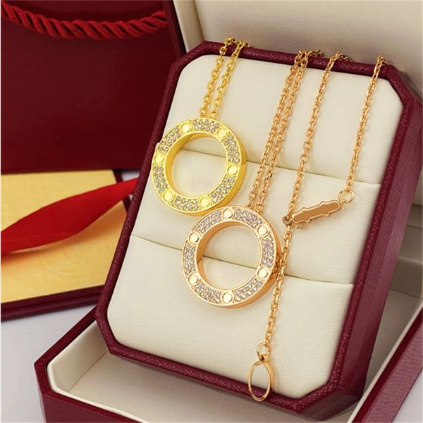 Luxury Designer Necklace Diamond Screw Love Necklaces For Men Cool Aesthetic Double Hoop Cjeweler Chains Woman Pendant Necklaces Ladies jewlery designer for women - Jewelry - myaceshop