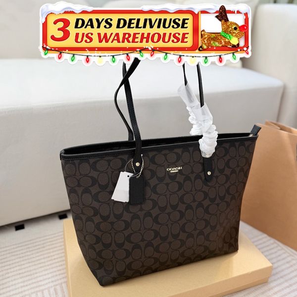 Black Friday Specials tote bag Designer Bag Shoulder Bag Handbag City Classic Brown and Black Bag Classic coated monogram canvas Smooth leather trim Bag Commuter Bag - Bags, Luggage & Accessories - myaceshop