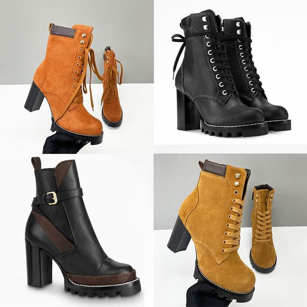 2026 New Designer Star Trail Ankle Boots Women High Heels Boot Classic Martin Desert Boots Girls Lady Suede Leather Boots Print Letter Platform Boot Shoes 013 - Shoes & Accessories - myaceshop