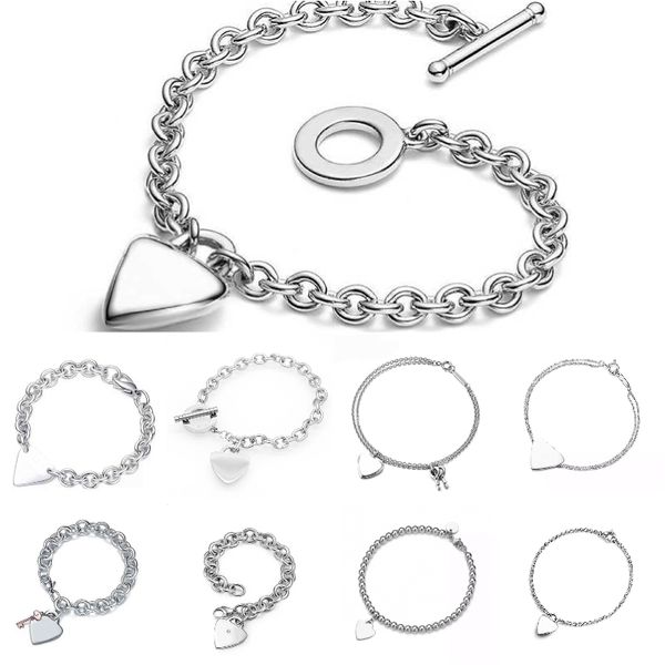925 silver bracelet jewelry woman designer bracelet women double heart bracelet cross arrow bracelet heart tag bangle silver jewlery heart bracelet designer gift