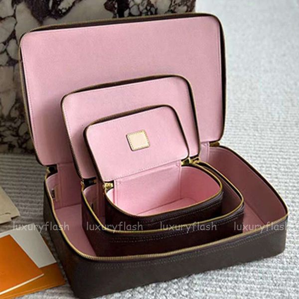 Designer Makeup Bags Storage Box Fashion Vintage Travel Cases Bag Zipper Leather Luxury Pink Ladies Cosmetic Jewelry Box - Bags, Luggage & Accessories - myaceshop