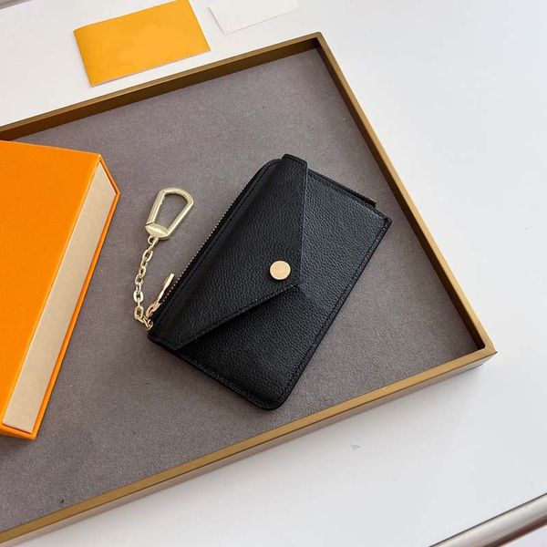 Designer wallet key chain pouch women Card Holder keychain Fashion purses embossed leather purse credit card mini wallets lady short money clutch bag with box PRPU - Bags, Luggage & Accessories - myaceshop