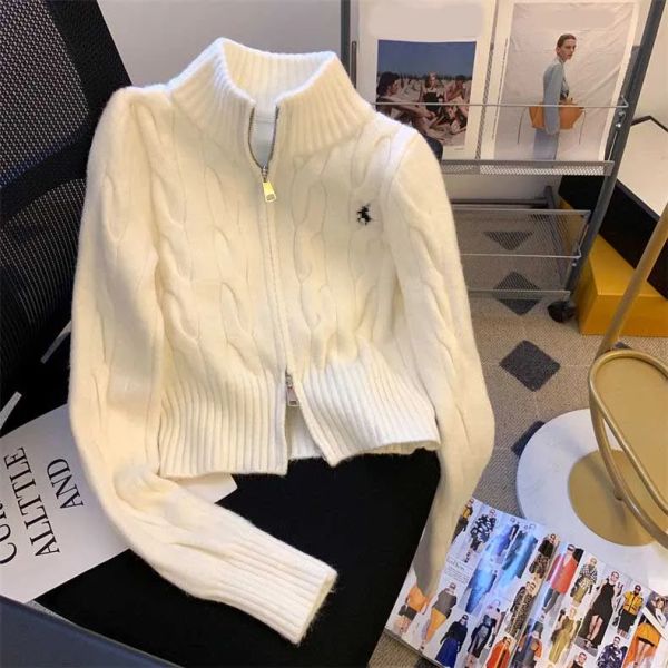 3 Colors Womens Designer Sweater Designer Pullover Fashion Turtleneck Autumn Long Sleeve Cardigan Logo Embroidery Coat Zipper Lady Jacket Tops - Apparel - myaceshop