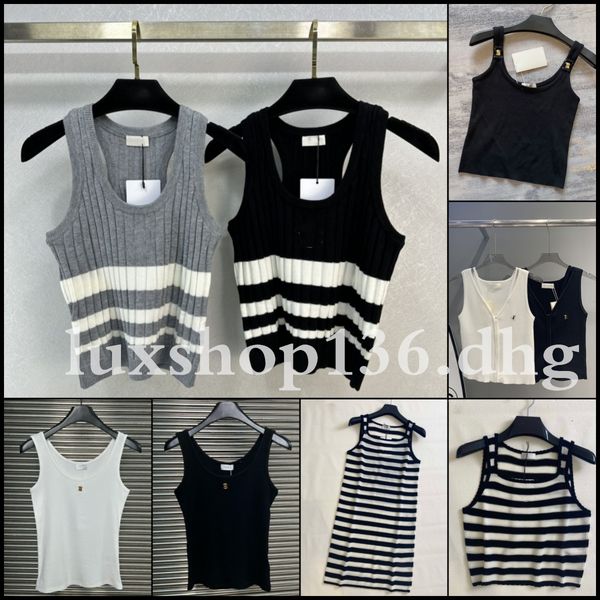 Fashion Designer Top Women Knitted Metal Letters Tank top Summer Fashion Clothing - Apparel - myaceshop