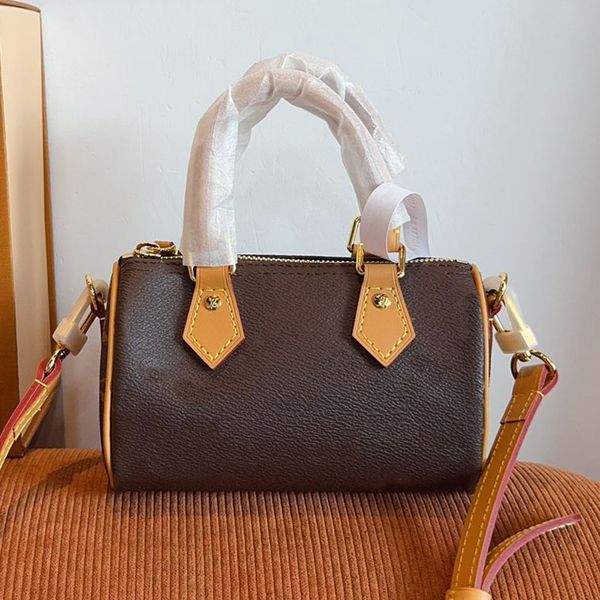 Shoulder Bags Top Designer Mini Nano 16cm Shoulder Bag Women Leather Denim Crossbody Luxury Brand Embossed Tote Purse Brown Flower Handbag billfold98 - Bags, Luggage & Accessories - myaceshop