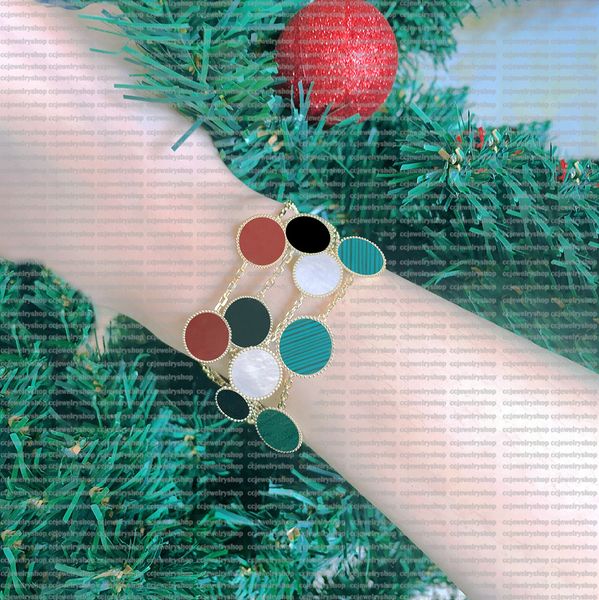 Classic Fashion Charm Bracelets Bangle Chain 18K Gold Agate Shell for Women&Girl Wedding Mother' Day Jewelry Women Bracelet -1
