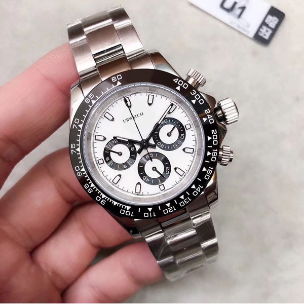 Quality Watch ST9 Steel All Subdials Working 40mm Automatic 3866 Mechanical Movement Sapphire Glass Mens Ceramic Bezel Silver Dial Watches - Watches - myaceshop