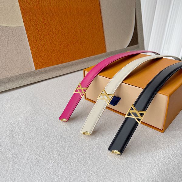 Reversible Designer Belt Genuine Leather Belts for Women Narrow Style Width 2cm Classic Ladies Smooth Buckle Black Pink Beige Waistband - Fashion Accessories - myaceshop