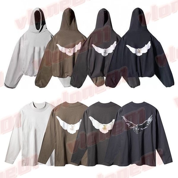 Mens Hoodies Man Women Designer White Dove Pattern Print Long Sleeve Hoodie Designers Womens Street Style Hip Hop Sweatshirt Size S-XL - Apparel - myaceshop