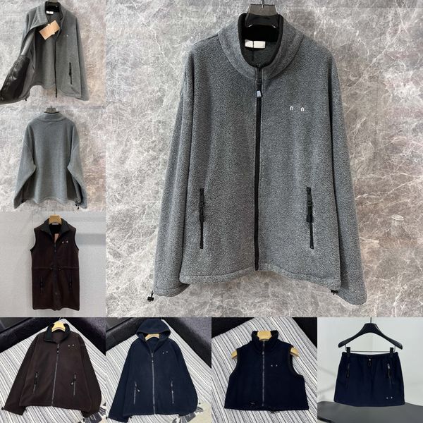 Luxury Letter Embroidered Fleece Jacket Coat Designer Women Long Sleeve Zipper Outerwear Winter Autumn Vacation Street Style Velour Jackets - Apparel - myaceshop