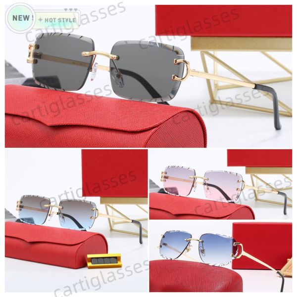 Luxury Designer Sunglasses Mens Rimless Panther Sunglasses Womens Polarized UV Protection Sun Glasses Vintage Driving Shades Lunettes De Soleil Femme - Fashion Collection - myaceshop