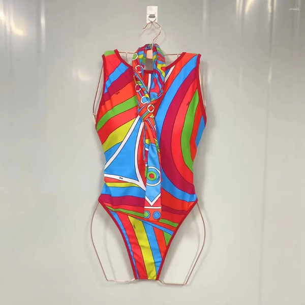 Women's Swimwear 2025 Luxury Print Scarf Swimsuit Sexy Headband Bikini Set Beach Swim Wear Bathing Suits