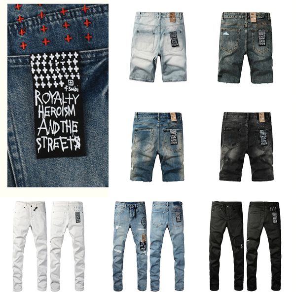 designer KSUBI jeans for mens jean ksubi short pants men trends distressed black ripped biker slim fit motorcycle sweatpants - Apparel - myaceshop
