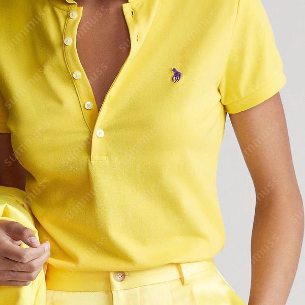 S-2XL Womens Designer Polo Shirts For Ladies Colorful Classic Embroidery T Shirts Luxury Polo Tees Summer 5 Button Tee Shirts - Apparel - myaceshop