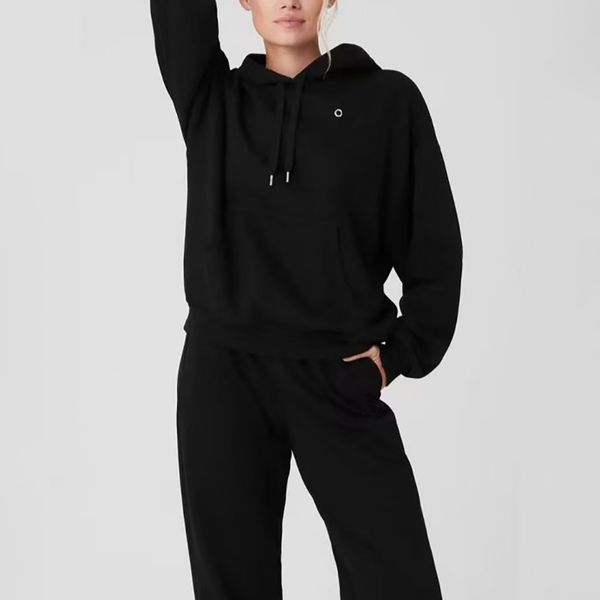 Womens Yoga Pants Hoodies Sweatshirt Designer Pant High Quality Womens Solid Color Yoga Sets High Waist Trousers Sportwear Sweatshirt Black Brown Gym Wear Size XS-L - Sports & Outdoors - myaceshop