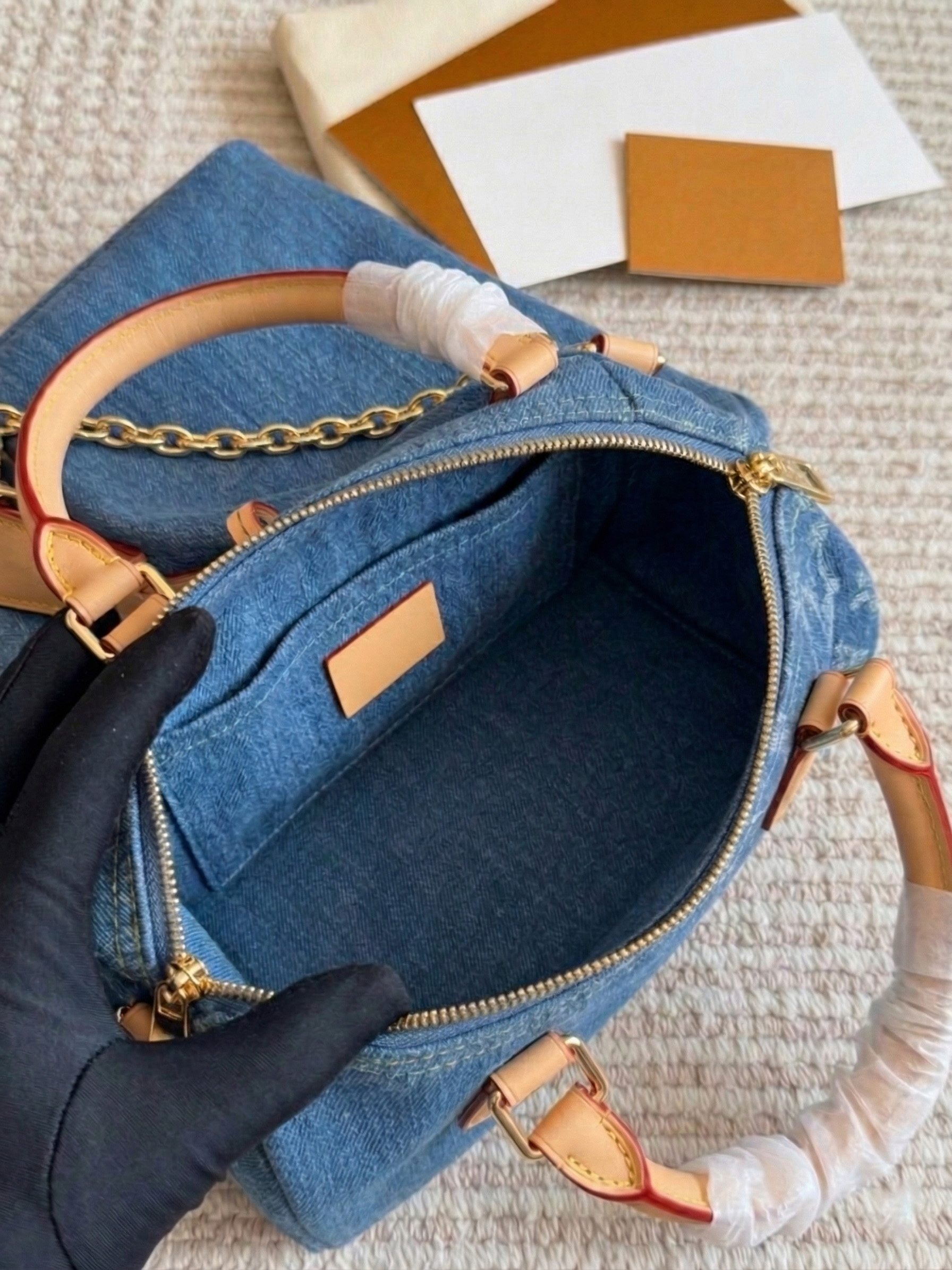Premium Grade Womens Boston Duffle Bag Genuine Leather Classic Pattern Canvas Shoulder Bag Vintage Boston Crossbody Handbags Tote Fashion Purse Travel Bag PRPU