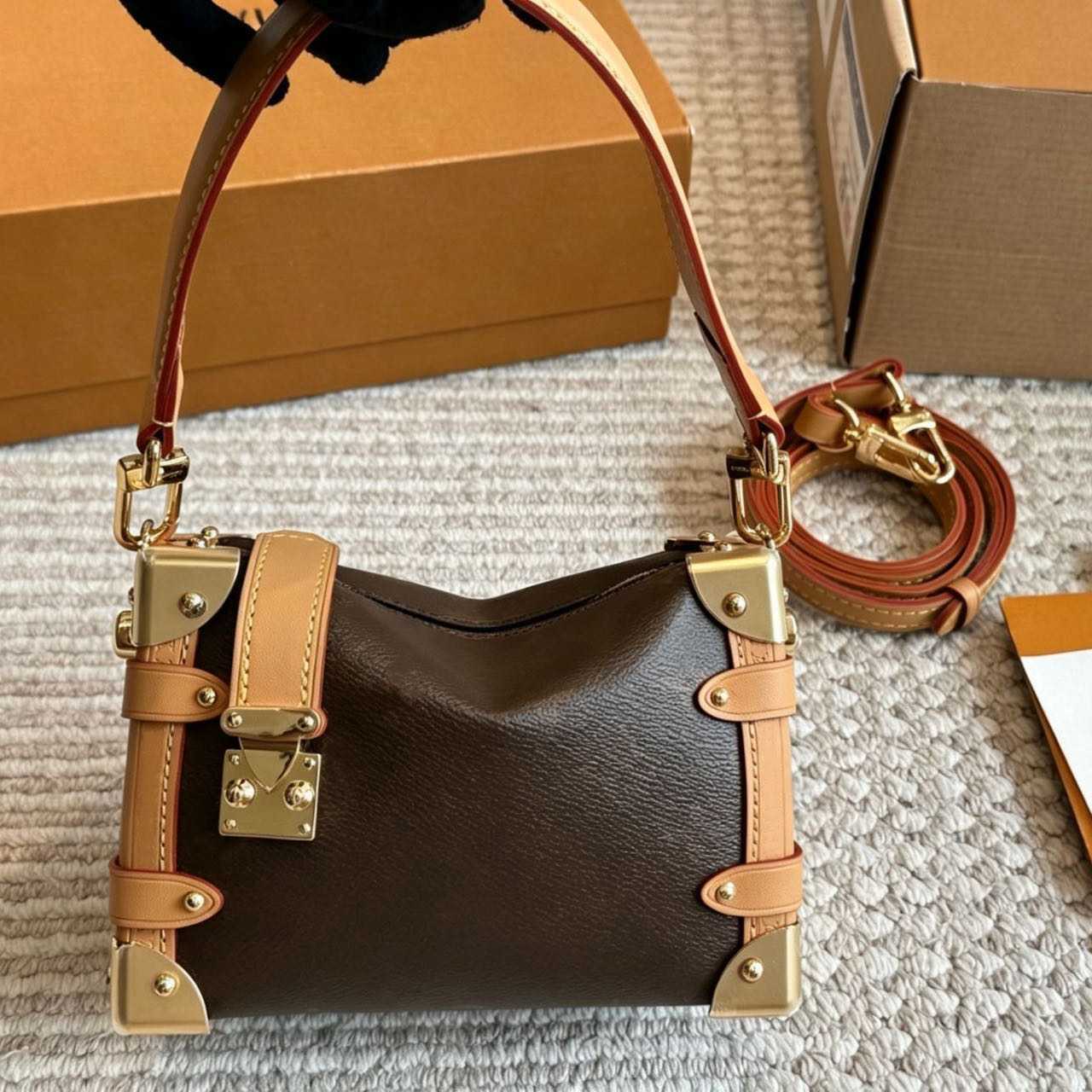 Luxury Hobo Bags For Women Designer Large Capacity Tote Handbags Classic Leather Shoulder Purses With Removable Pouch Fashion Travel Bag With Box Womans Purse PRPU